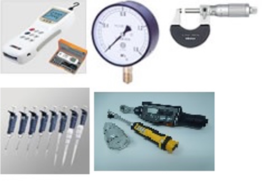 力計、圧力計、長さ計、体積計、トルク計、温度計、湿度計等